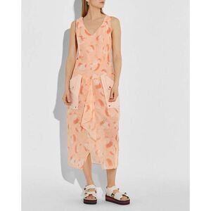 Orange Sleeveless Scoop Neck Maxi Sundress